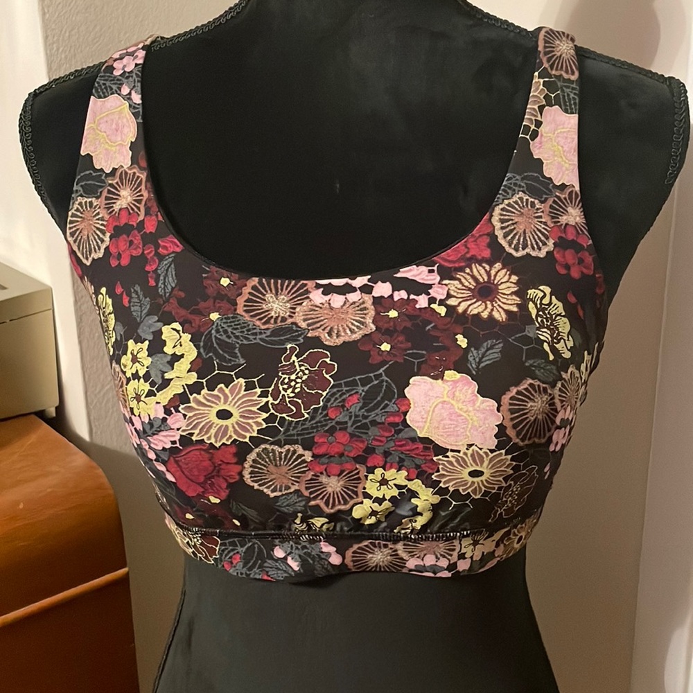 lululemon athletica Floral Sports Bra - Black and Multicolor